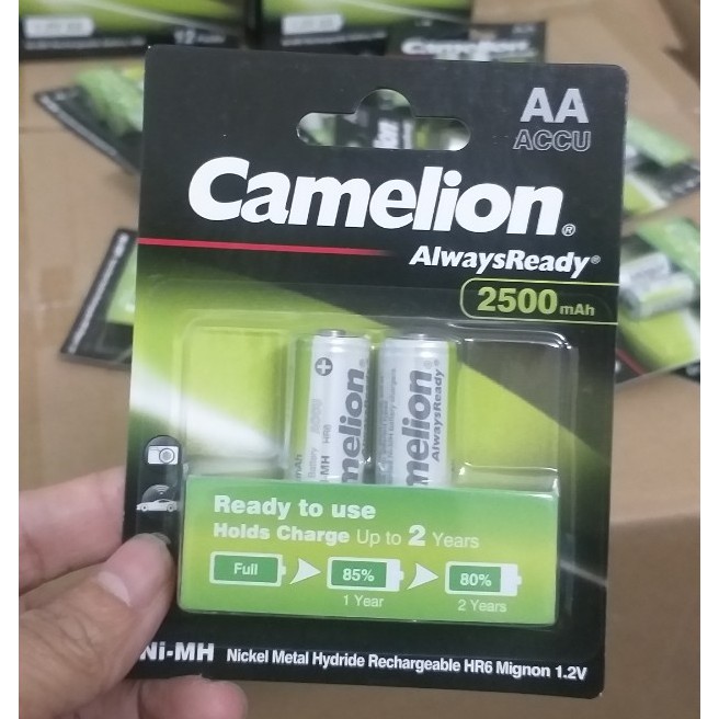 Pin sạc aa 2500mah, aa 2300mah Camelion màu xanh ( 2 viên/vỉ)