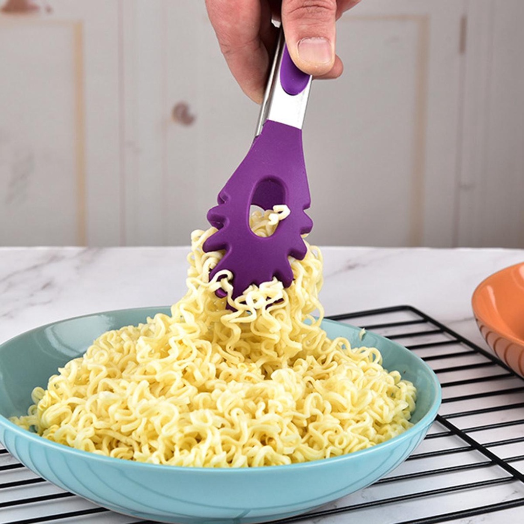 Kẹp Gắp Thức Ăn Bằng Silicone Tay Cầm Inox Cách Nhiệt Chống Trượt