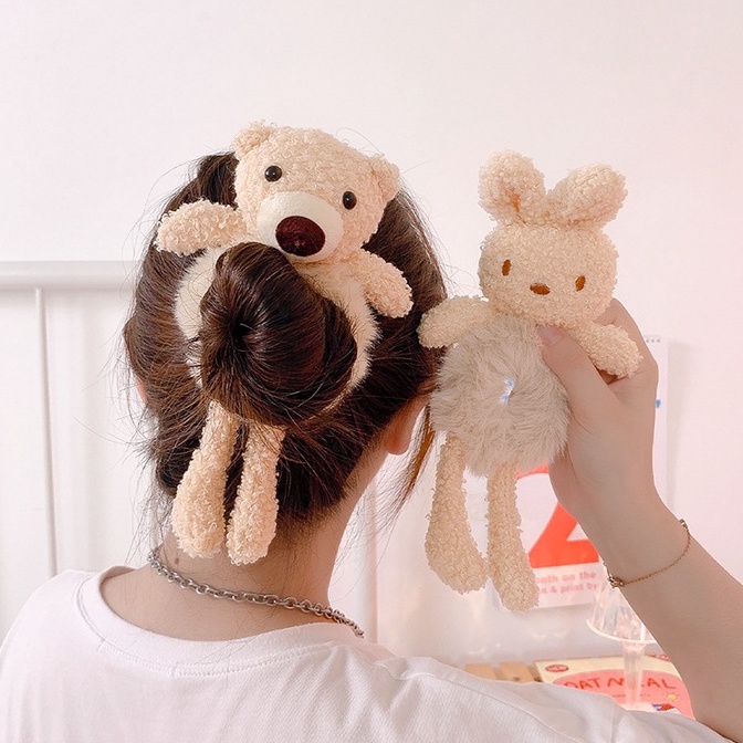 Dây Cột Tóc Hình Gấu Bông Dễ Thương Phong Cách Hàn Quốc, Vòng Tay Gấu Cute AMKO CT05