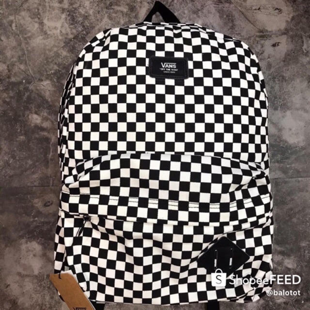 [HÀNG HOT] Balo Vans OLD SKOOL CHECKERBOARD BACKPACK XUẤT DƯ XỊN