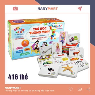 Bộ thẻ học thông minh 416 thẻ 16 chủ đề tiếng anh tiếng việt cho bé