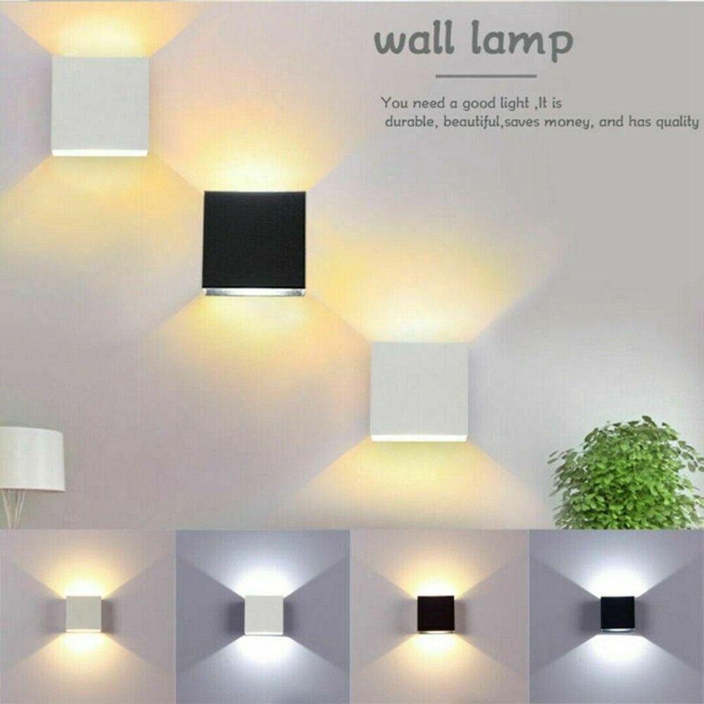 LANSEL Đèn LED Gắn Tường Hình Khối Lập Phương Màu Trắng / Đen Sáng Tạo