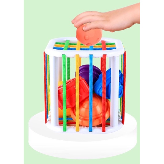 Đồ chơi giáo dục Montessori hộp đan dây cho trẻ sơ sinh đến 12th tuổi, hộp xúc giác rèn luyện giác quan cho bé nhỏ