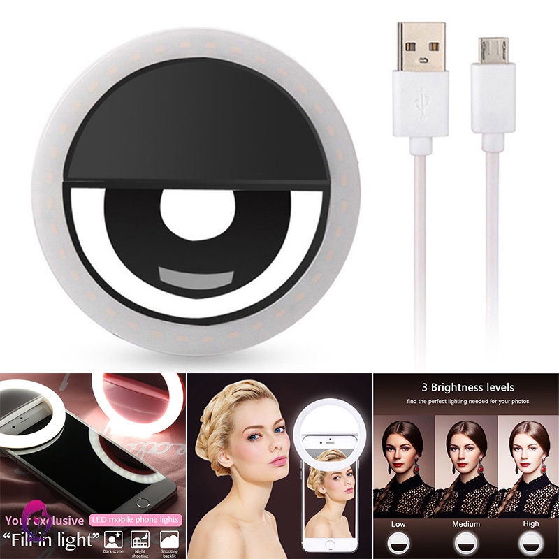 【Hàng mới về】 Portable Flash Led USB Charging Photography Ring Light for Selfie Camera Phone
