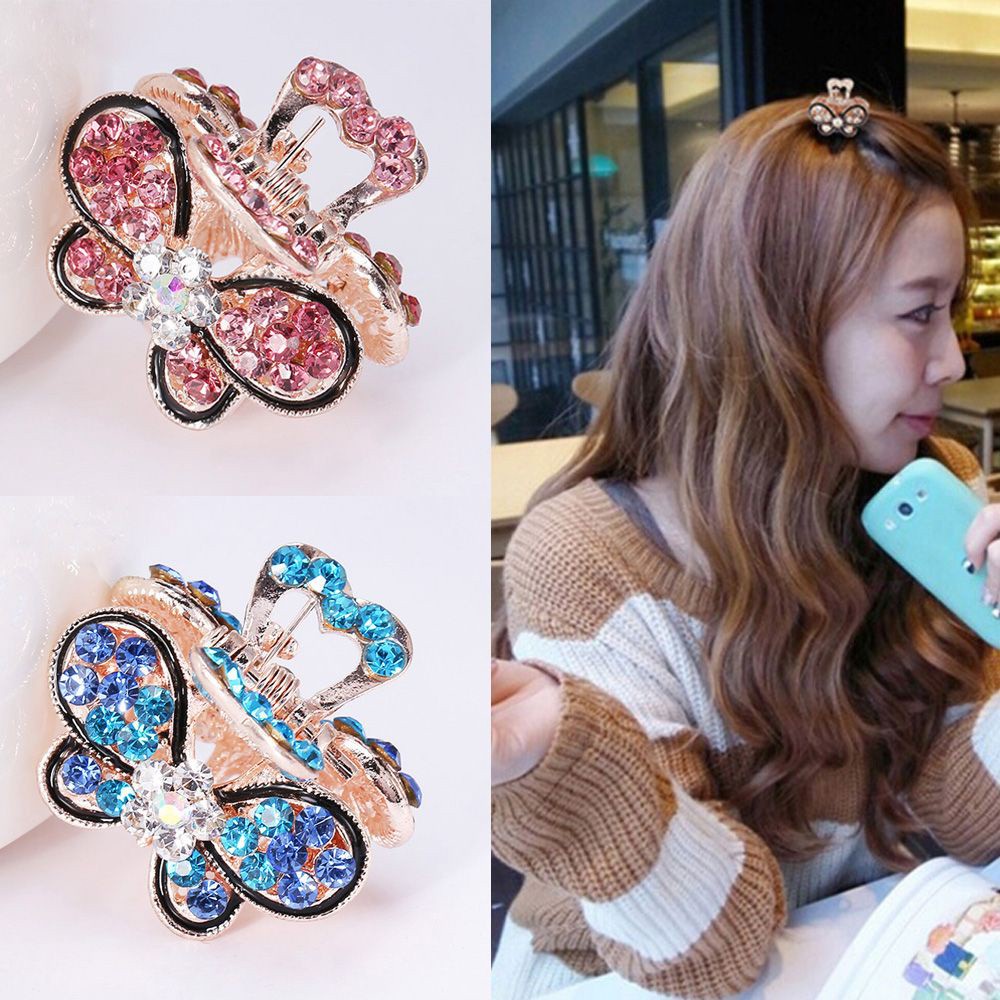 Kẹp Tóc Càng Cua Mini Hình Bướm Nhiều Màu Thời Trang Cho Nữ