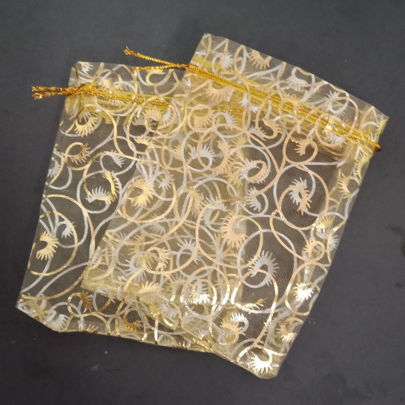 Túi vải voan thơm có dây rút nhiều mẫu trăng sao hoa lá nhiều màu size 9x12cm gói quà tặng