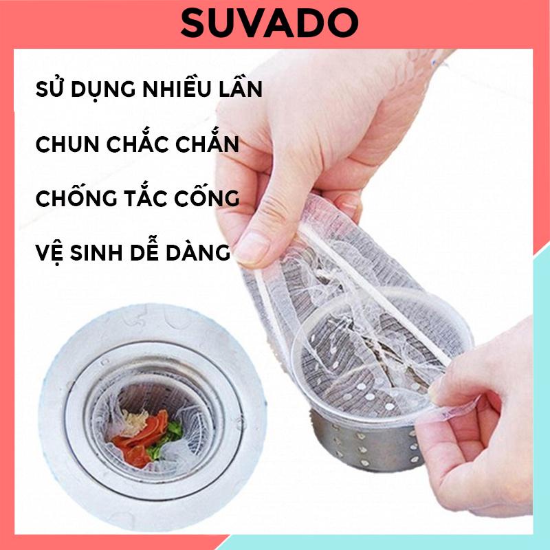 Túi Lọc Rác Bồn Rửa chén Bát thông minh 30 túi lưới lọc rác nhà tắm có chun  LR1 SUVADO