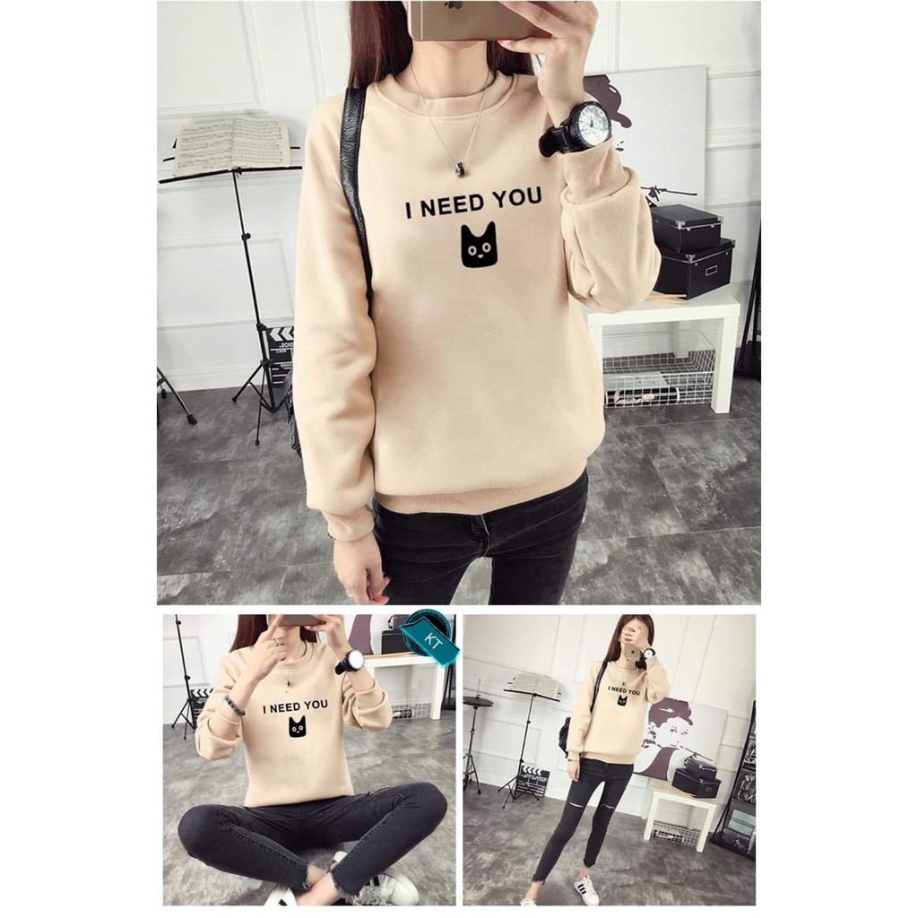 [FREESHIP ĐƠN TỪ 50K] Áo thun I Need You mặt mèo đen KTH1119