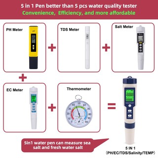 Máy đo độ mặn độ pH của nước 5 trong 1
