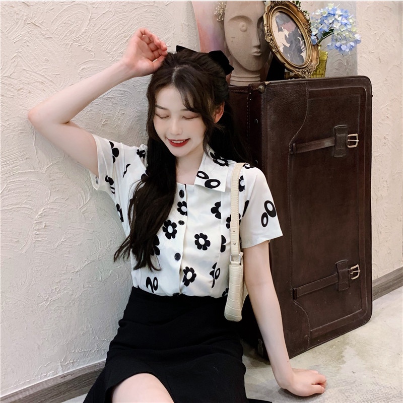 NRVP Áo Sơ Mi Dáng Rộng Thời Trang Hàn Quốc Cá Tính Cho Nữ