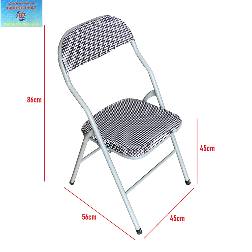 Ghế gấp văn phòng Trường Phát G01S khung sắt SƠN TĨNH ĐIỆN màu CARO, Ghế xếp có đệm
