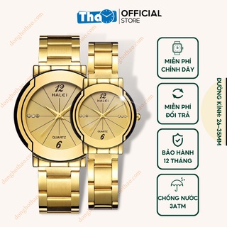 Đồng Hồ Đôi Nam Nữ Kim Loại Chính Hãng Chống Nước Độc Lạ Hấp Dẫn Sang Trọng  Vàng Gold Đồng Hồ Thảo HH28VV3 Halei 457