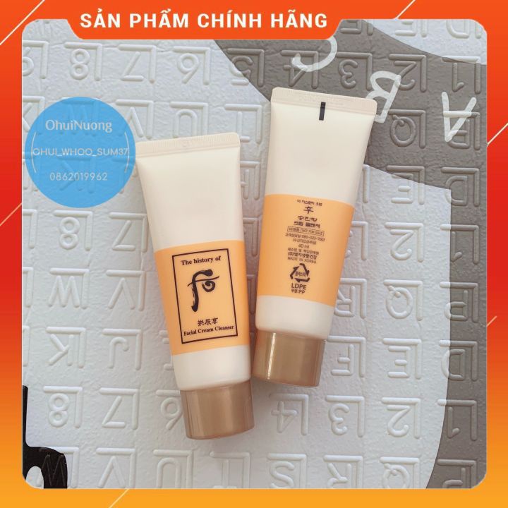 Kem tẩy trang whoo vàng 40ml_Kem tẩy trang Whoo Gongjinhyang Facial Cream Cleanser -OHUINUONG