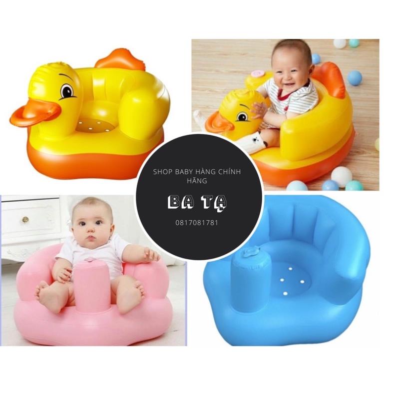 Ghế hơi tập ngồi cho bé, ghế phao tập nồi cho bé từ 6 tháng tuổi, hình vịt vàng, xanh cốm, hồng