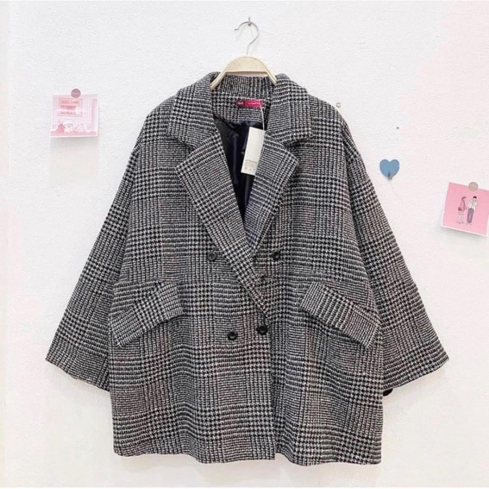 [ẢNH THẬT]Áo blazer kẻ sọc sang chảnh trơn Khoác Dạ Dáng Dài - dáng suông rộng trượt vạt bầu dáng rộng- áo khoá