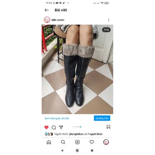 Boots gối da thật