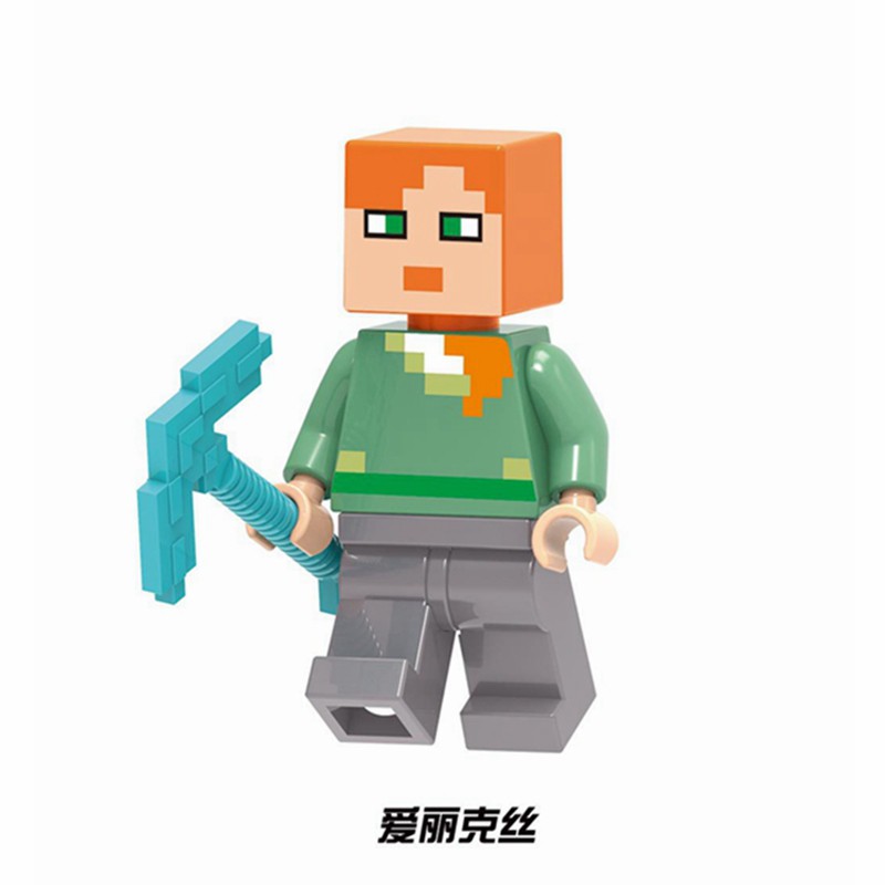Đồ Chơi Lắp Ráp Mô Hình Nhân Vật Trong my world Minifigures Tương Thích Alex Steve Iron Golem Zombie Guardian DIY