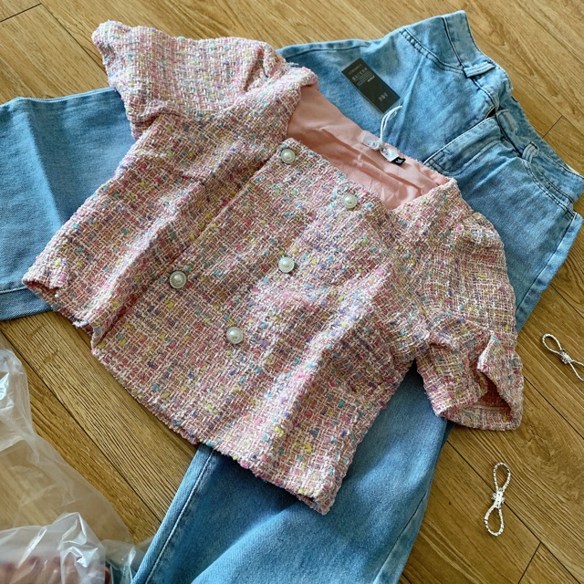 Áo dạ croptop siêu dễ thương