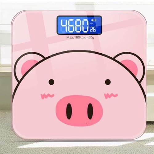 Cân điện tử hình lợn màu hồng cực xinh độ chính xác cao, có kèm pin