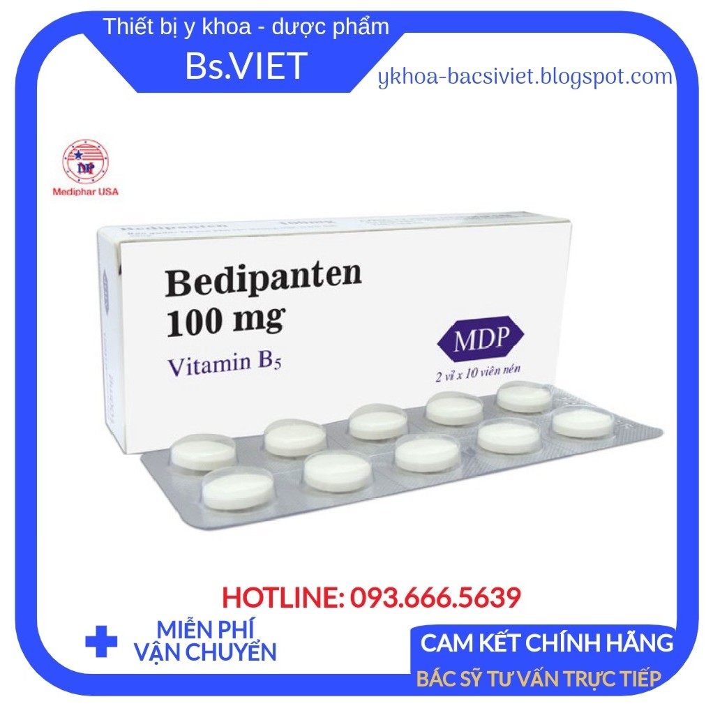 Bedipanten 100mg- Kiểm soát chất nhờn da, hạn chế dầu thừa trên da, giảm rụng tóc, giảm mụn, se khít lỗ chân lông,mịn da