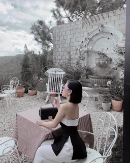 set áo peplum xẻ + quần suông