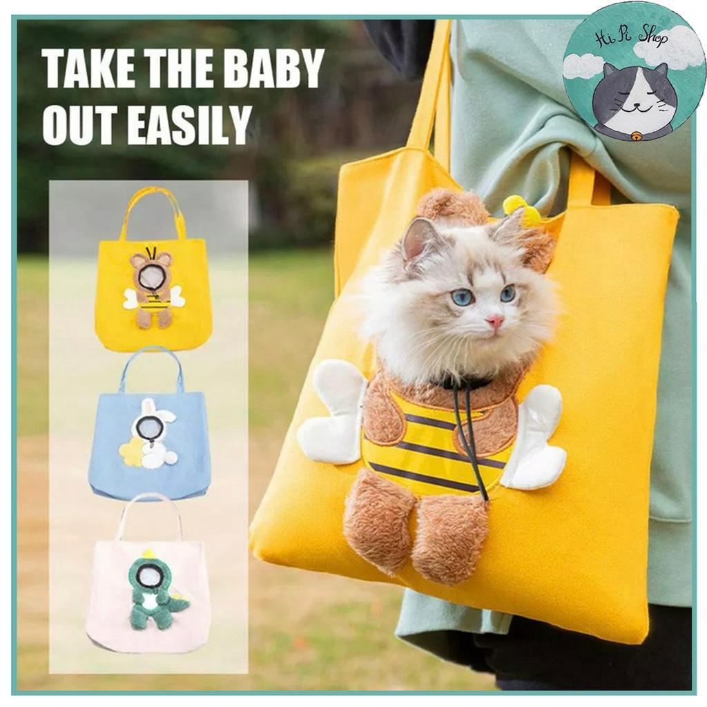 Túi Đeo Bằng Vải Canvas Vận Chuyển Chó Mèo Họa Tiết Hoạt Hình Dễ Thương Túi Du Lịch Cho Thú Cưng