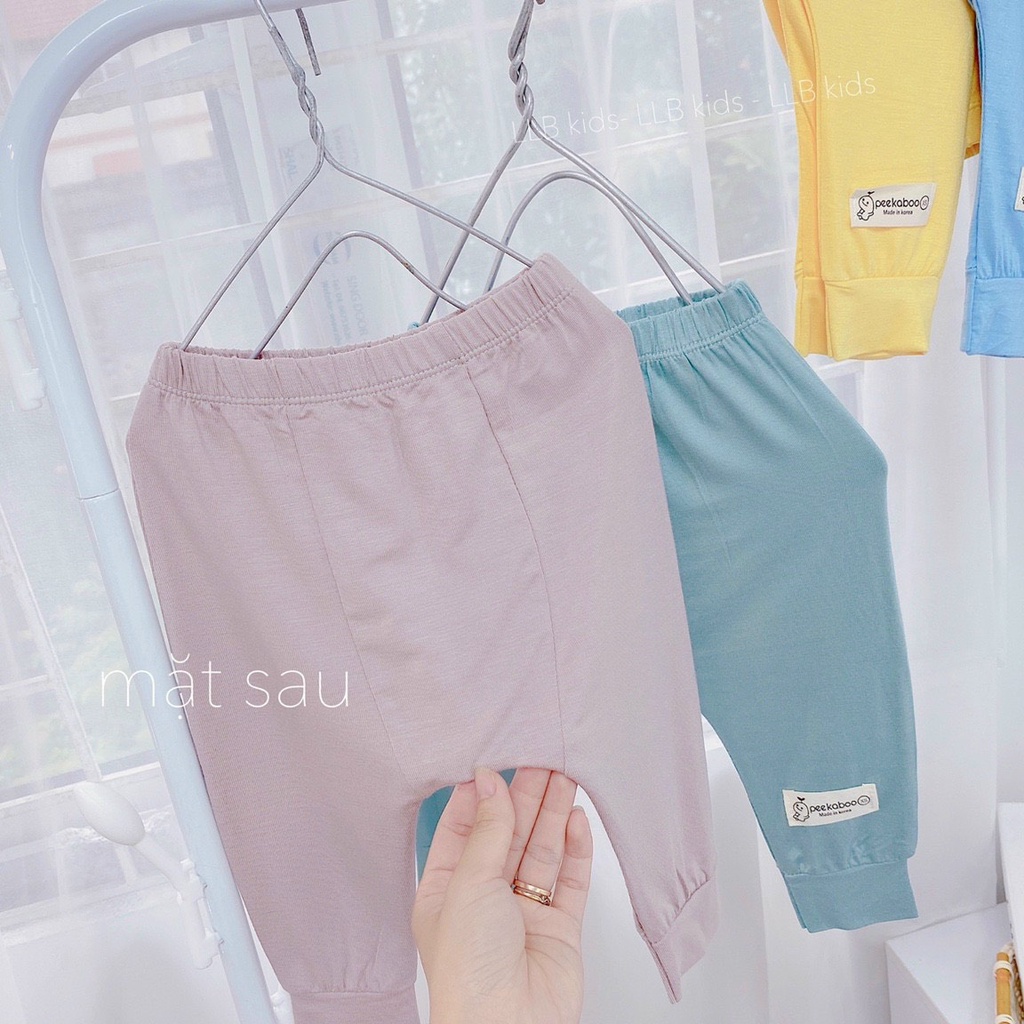 set 5 chiếc quần dài thun lạnh đáp đũng cho bé (4-15kg)