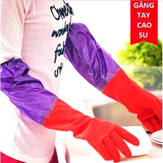 GĂNG TAY CAO SU RỬA BÁT CÓ LÓT NỈ BẢO VỆ BÀN TAY SPK6789