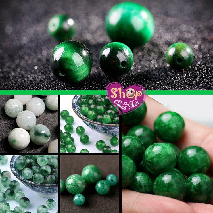 Hạt đá phong thủy Xanh Lá 6-12mm Hợp mệnh Mộc và Hỏa, Cam kết TỰ NHIÊN 100%