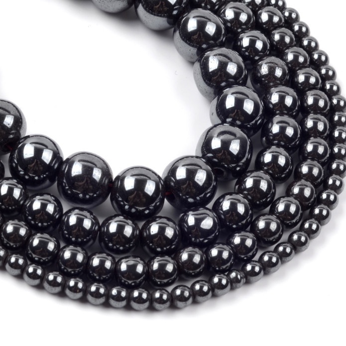 Chuỗi Hạt Đá hematite Tự Làm Vòng Tay Kích Thước 4 / 6 / 8 / 10mm