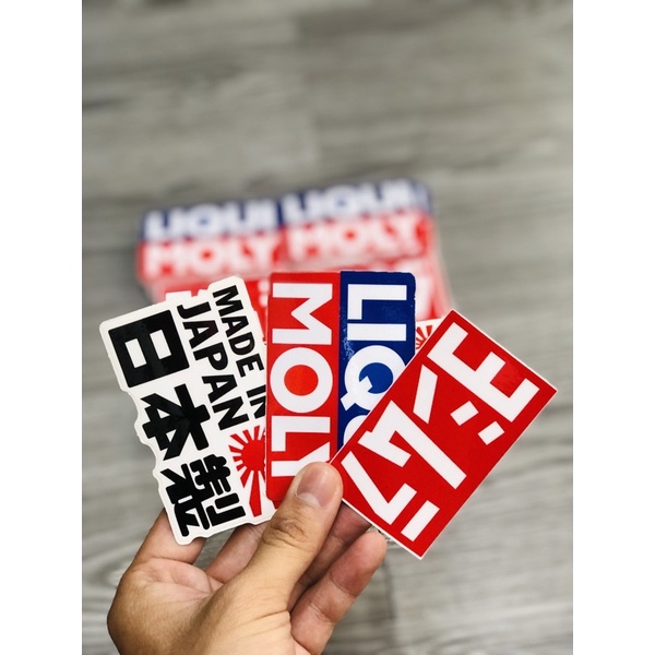 Tem sticker dán chữ Liqui,JDM,Yoshimura dán nắp dè con AB và nhiều vị trí