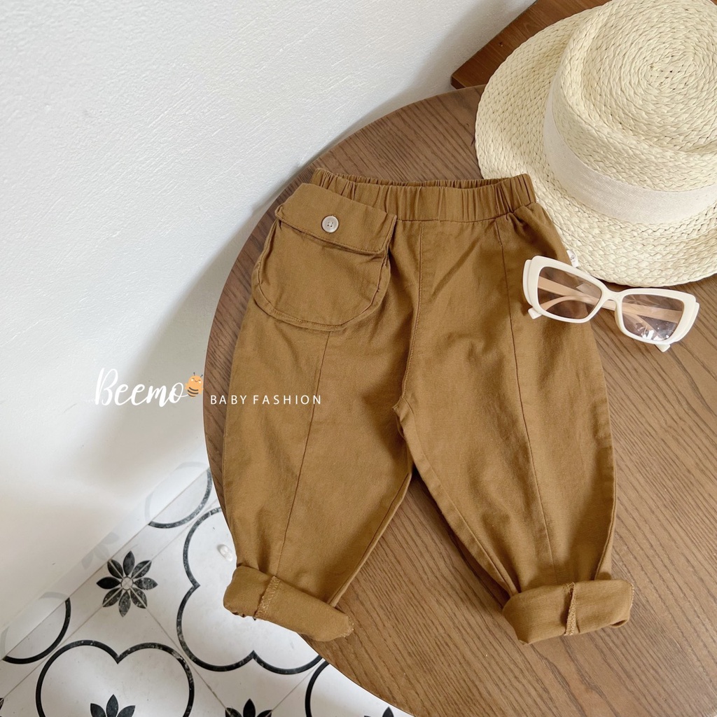 Quần kaki cho bé trai, bé gái BEEMO, thiết kế túi hộp cá tính, phong cách Hàn B183
