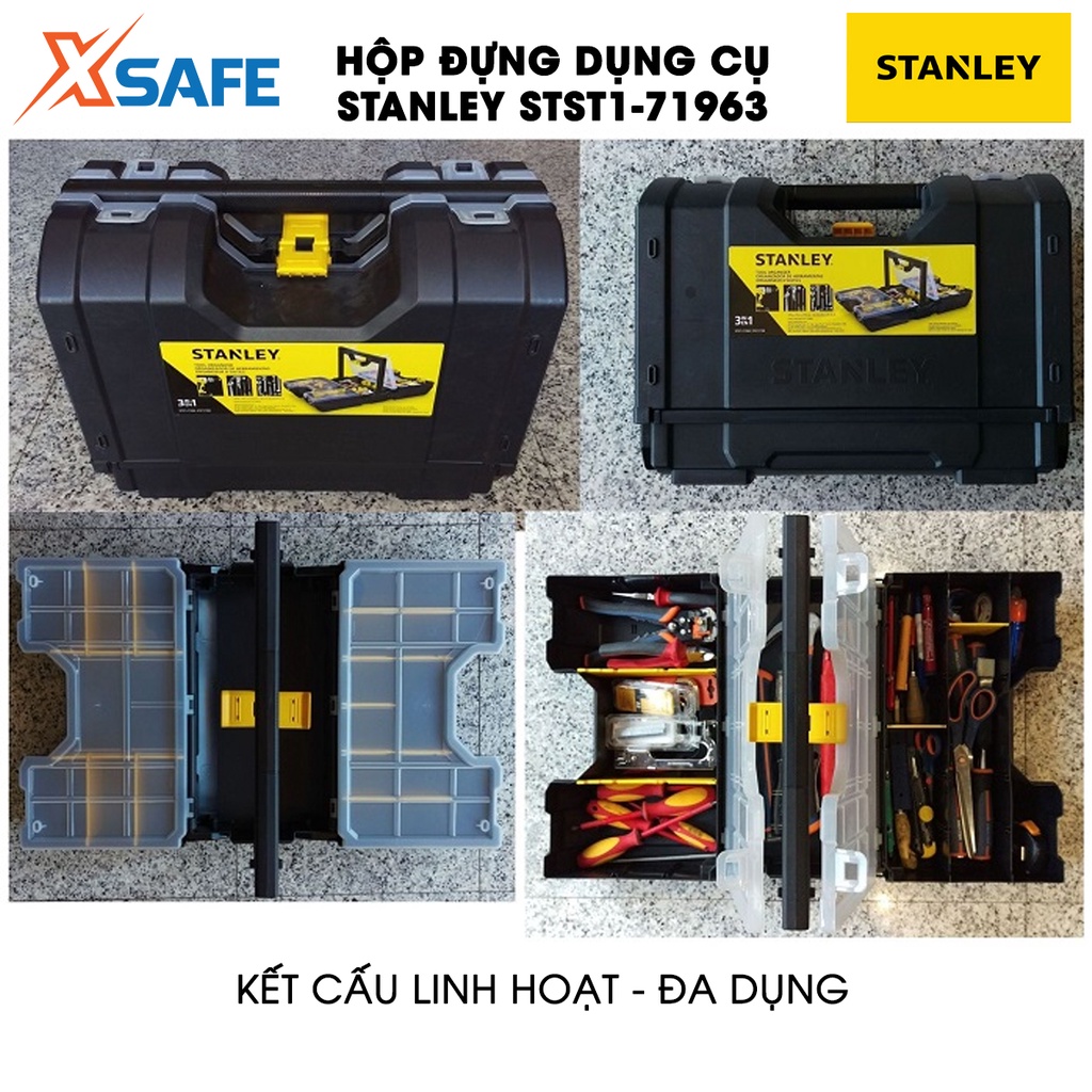 Hộp dụng cụ nhựa 3IN1 STANLEY STST1-71963 thùng có khay đựng phụ kiện, kích thước 310x230x420mm [chính hãng][xsafe]