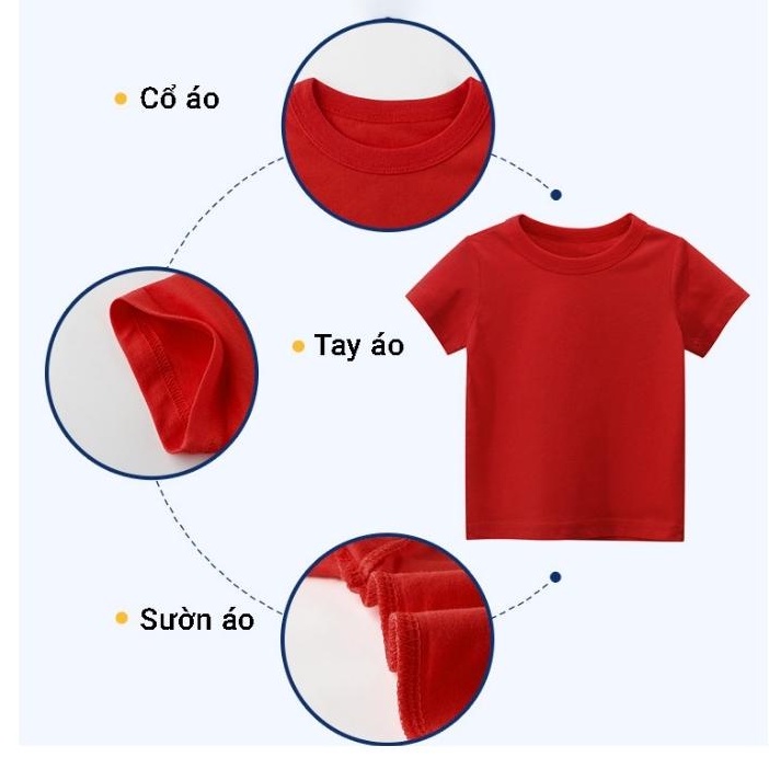 Áo thun trơn người lớn trẻ em ❤️❤️❤️ Màu Đỏ ❤️❤️❤️ áo phông trơn bé trai và bé gái chất cotton