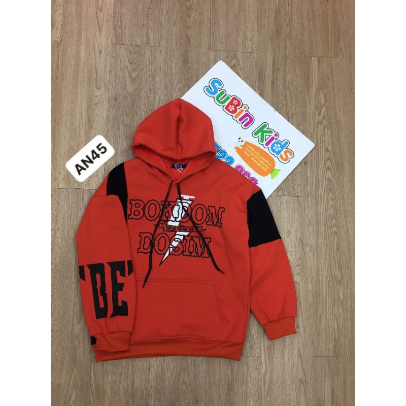 (ảnh thật) Áo hoodie nỉ lót lông BOKDOM sz 35-50kg màu cam đen SBAN45 xanh đen SBAN46