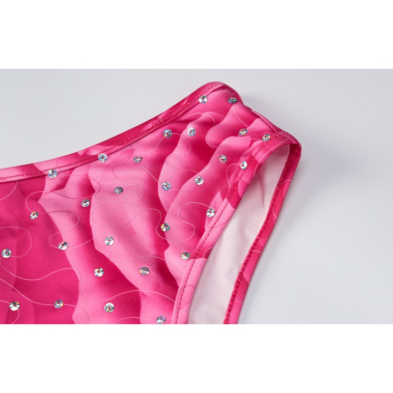 DUNEA Áo Tank Top In Hoa Đính Đá Kiểu Dáng Quyến Rũ Cho Nữ