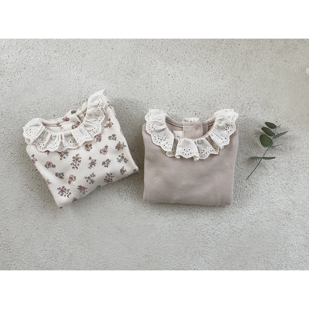 Áo thun cotton mềm mại màu trơn họa tiết hoa thời trang xuân thu cho bé gái HPTU