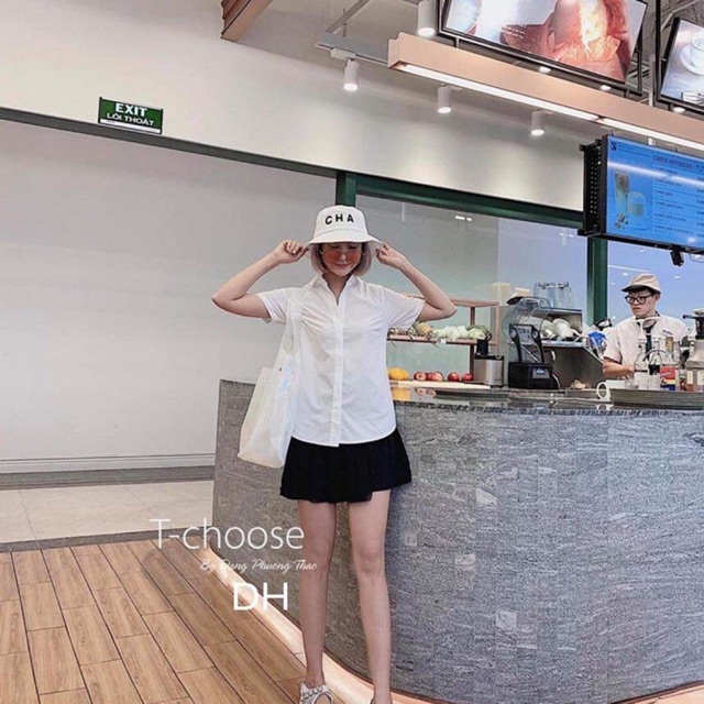 Áo sơ mi trắng ngắn tay DHO0719