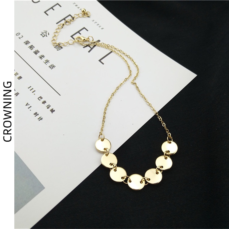 Vòng Cổ Choker Ngắn Đính Đồng Xu Vàng Kim Độc Đáo Thời Trang Cho Nữ F878