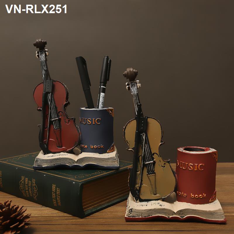 Châu Âu cổ điển saxophone vĩ cầm mô hình máy tính để bàn trang trí sáng tạo hộp đựng bút