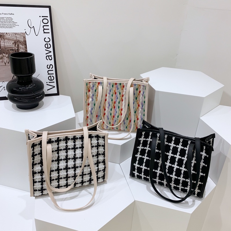 Túi Xách JASMIN NOIR Đeo Vai Bằng Len Thời Trang Đơn Giản Dành Cho Nữ