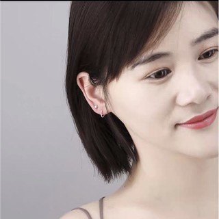 Khuyên tai bạcTLEE tròn trơn đơn giản basic TLEE JEWELRY B0324