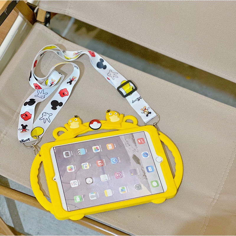 For Samsung Galaxy Tab A8 10.5 2021 SM-X200 X205 Psyduck Pattern Soft Silicone Case With Stand Cartoon Shockproof Tablet Cover