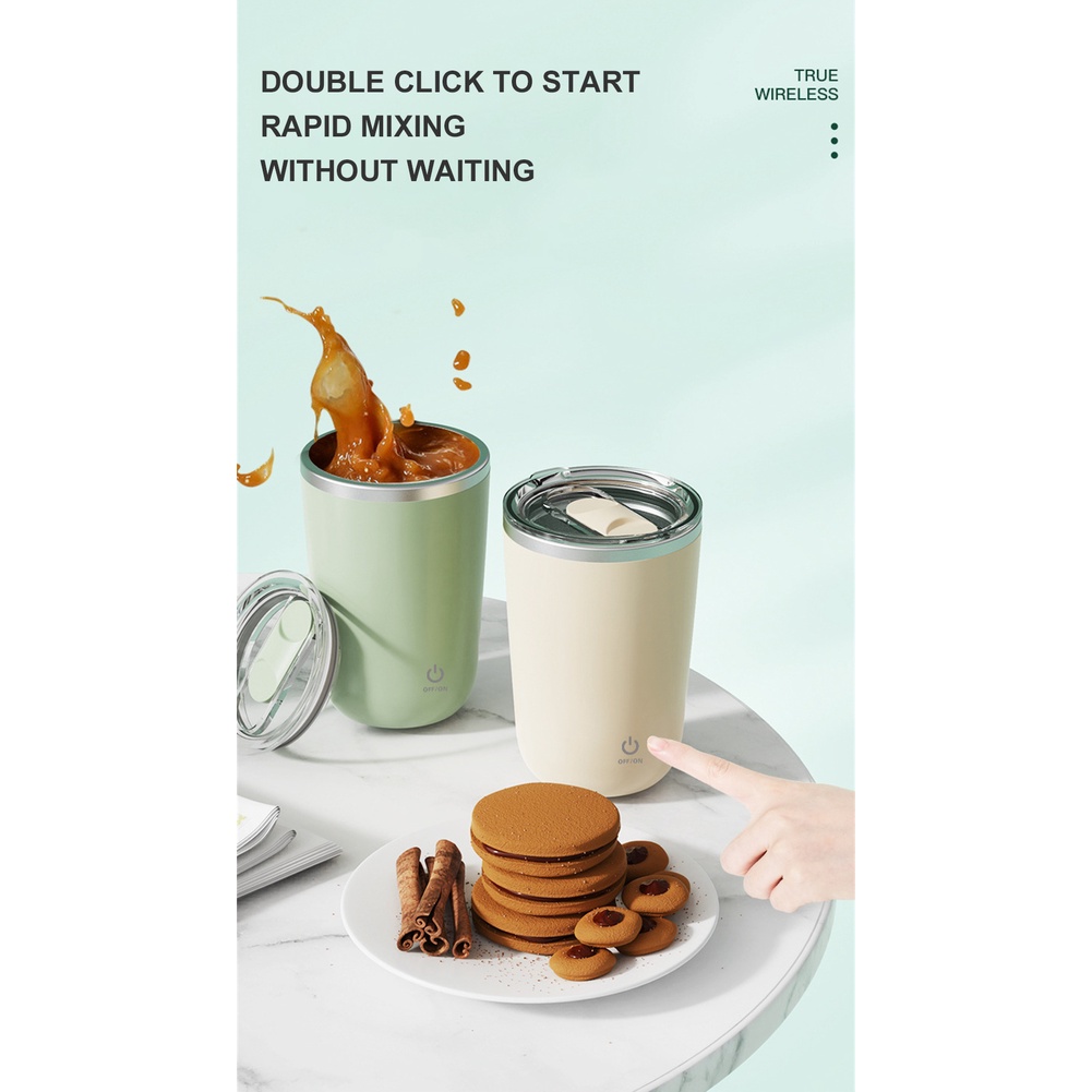 ღ 350Ml Điện Cốc Tự Khuấy Usb Sạc Điện Lười Từ Stirring Mug Thép Không Gỉ 304 Cà Phê Sữa Protein máy Trộn