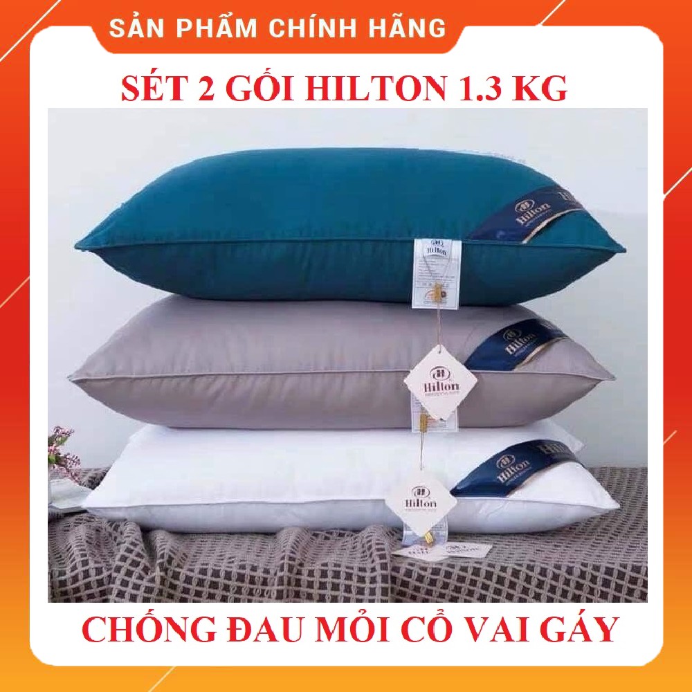 COMBO 2 GỐI BÔNG HILTON CHẤT LƯỢNG 5 SAO (GIA DỤNG-GIÁ SỈ)