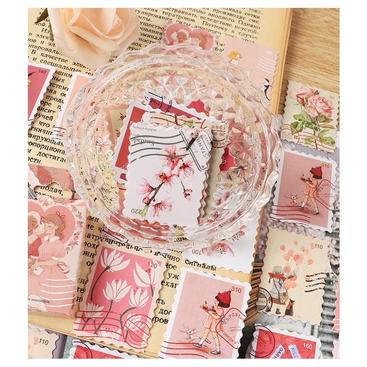 Bộ 46 Miếng Dán Trang Trí Sổ Tay Phong Cách Vintage