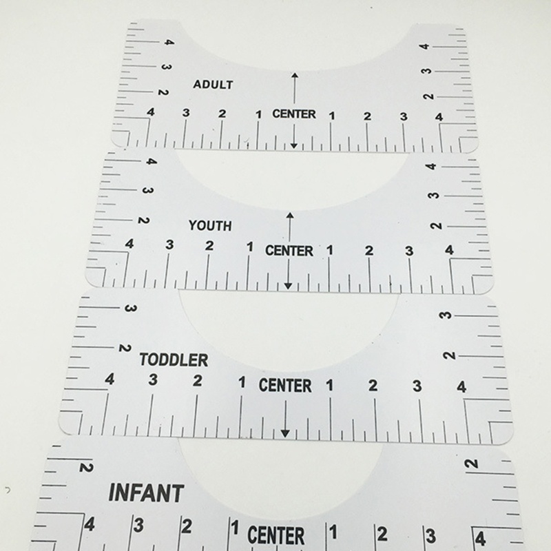 Set 8 Thước Đo Lường Trong Suốt Cổ Chữ V Phía Trước Và Sau DIY