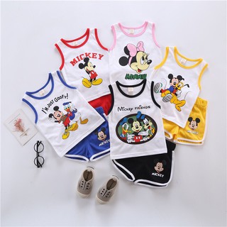 Bộ micky chất đũi mềm mát cho bé trai bé gái