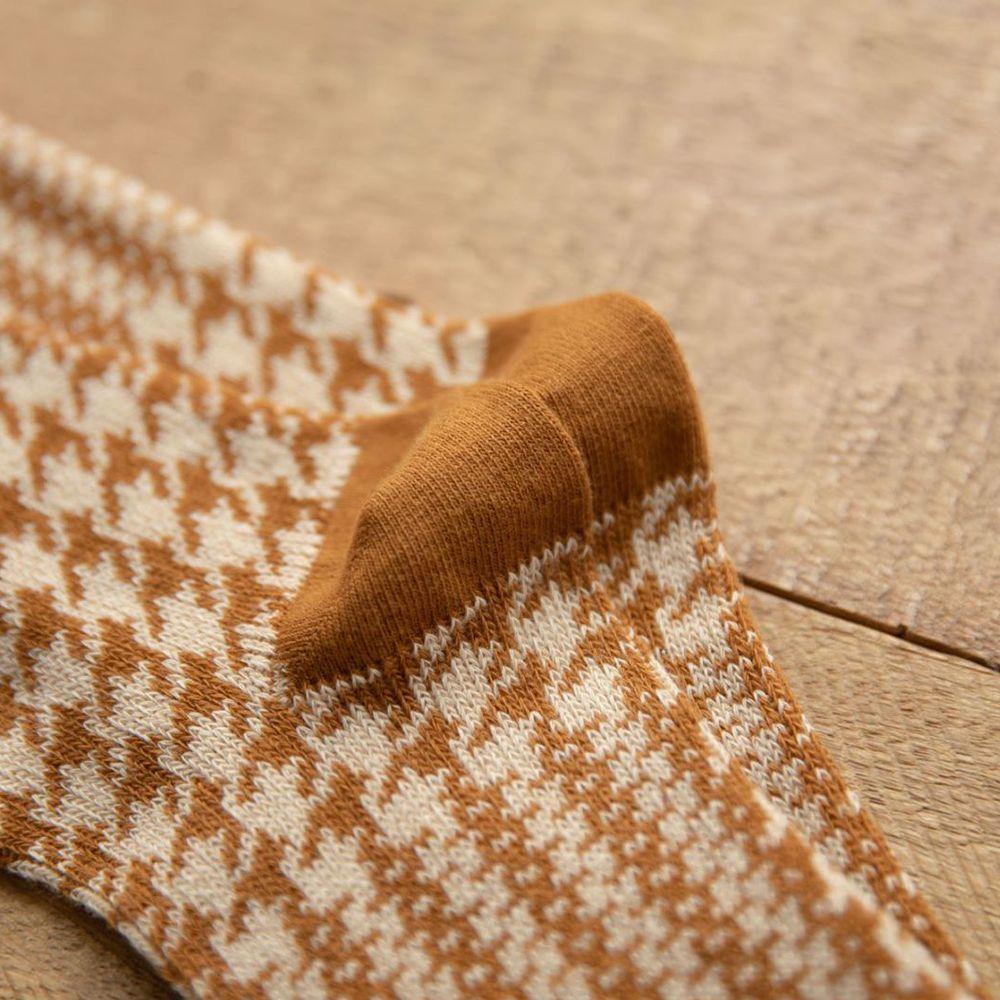 Somedayzl Đôi Vớ Thoáng Khí Họa Tiết Houndstooth Màu Trơn Phong Cách Hàn Quốc Ngọt Ngào Thời Trang Dành Cho Nữ
