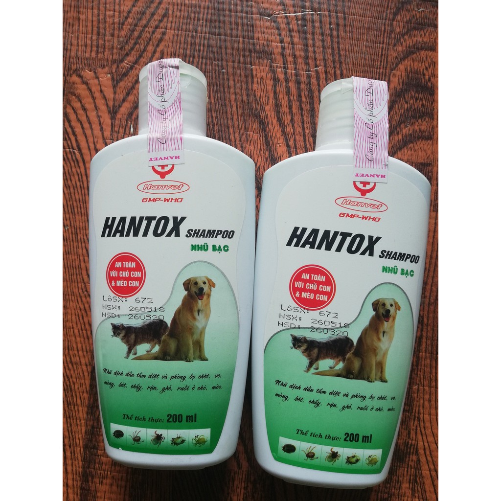 [ Giá Rẻ] Hantox Shampoo Vàng, Xanh, Hồng 200ml Sữa Tắm Ve Rận Bọ Chét Chó Mèo Hantox Shampoo Vàng, Xanh, Hồng